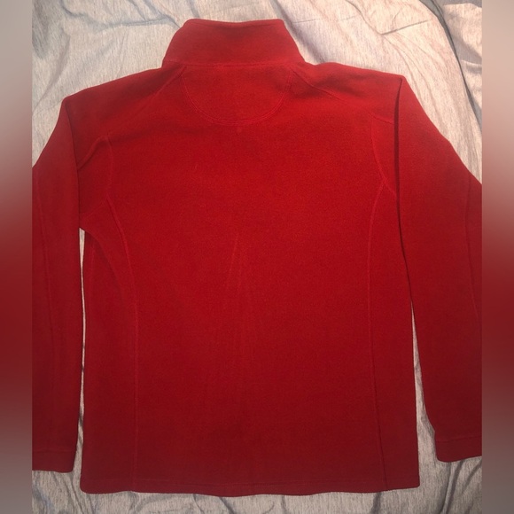 Ll bean red quarter zip pocket fleece sz medium - Picture 2 of 4